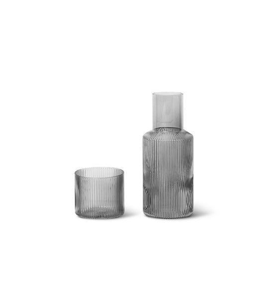 Ferm Living Ripple Water Carafe Smoke Danish Design