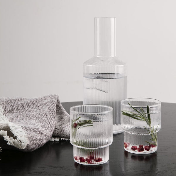 Ferm Living Ripple Glasses - Set of 4 - Danish Design