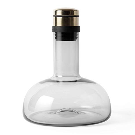 Menu Wine Breather Carafe - Smoke Brass Lid - Danish Design