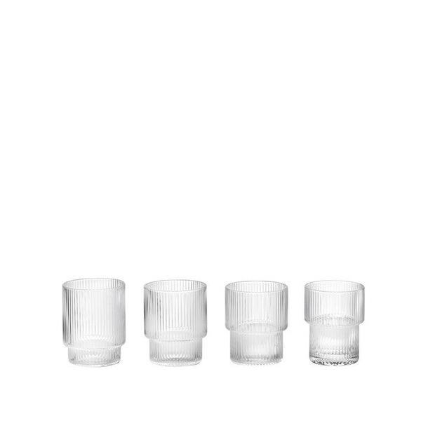 Ferm Living Ripple Glasses - Set of 4 - Danish Design