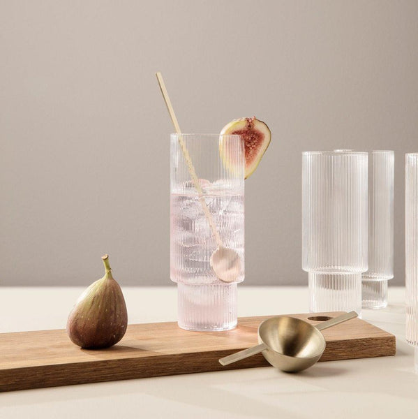 Ferm Living Ripple Long Drink Glasses - Set of 4 - Danish Design