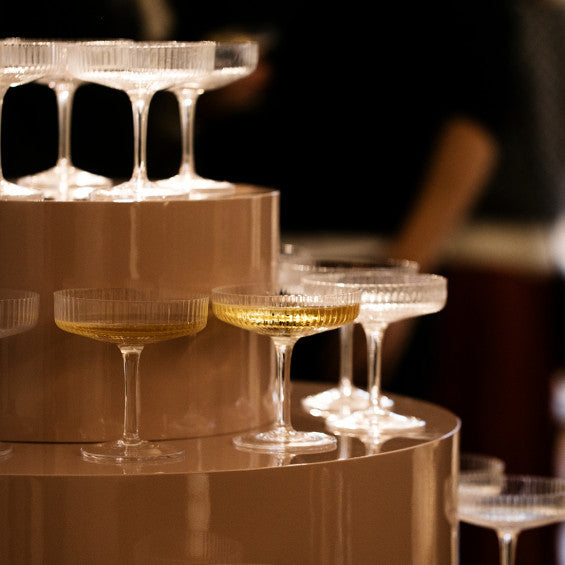 Ferm Living Ripple Champagne Saucer - Set of 2 - Danish Design